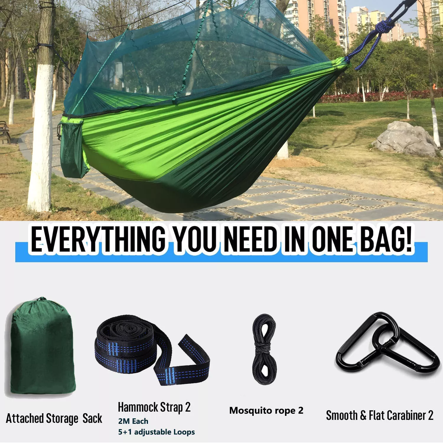 Camping Hammock with Mosquito Net – Portable Outdoor Sleeping Hammock - Image 3