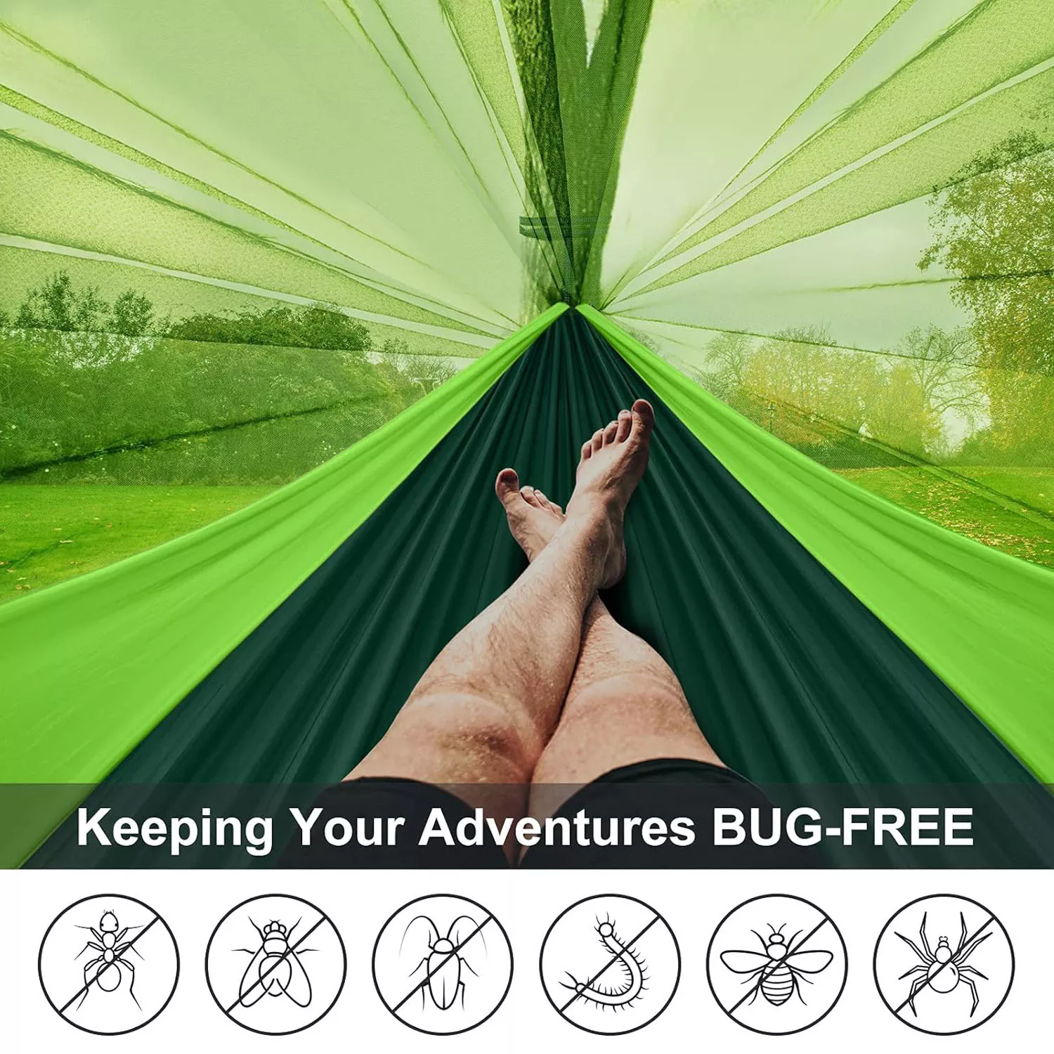 Camping Hammock with Mosquito Net – Portable Outdoor Sleeping Hammock - Image 5