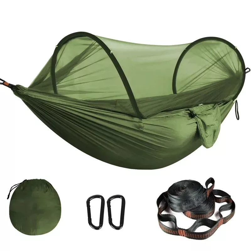 Ultra-Light Travel Camping Hammock with Pop-Up Mosquito Net for Outdoor Adventures