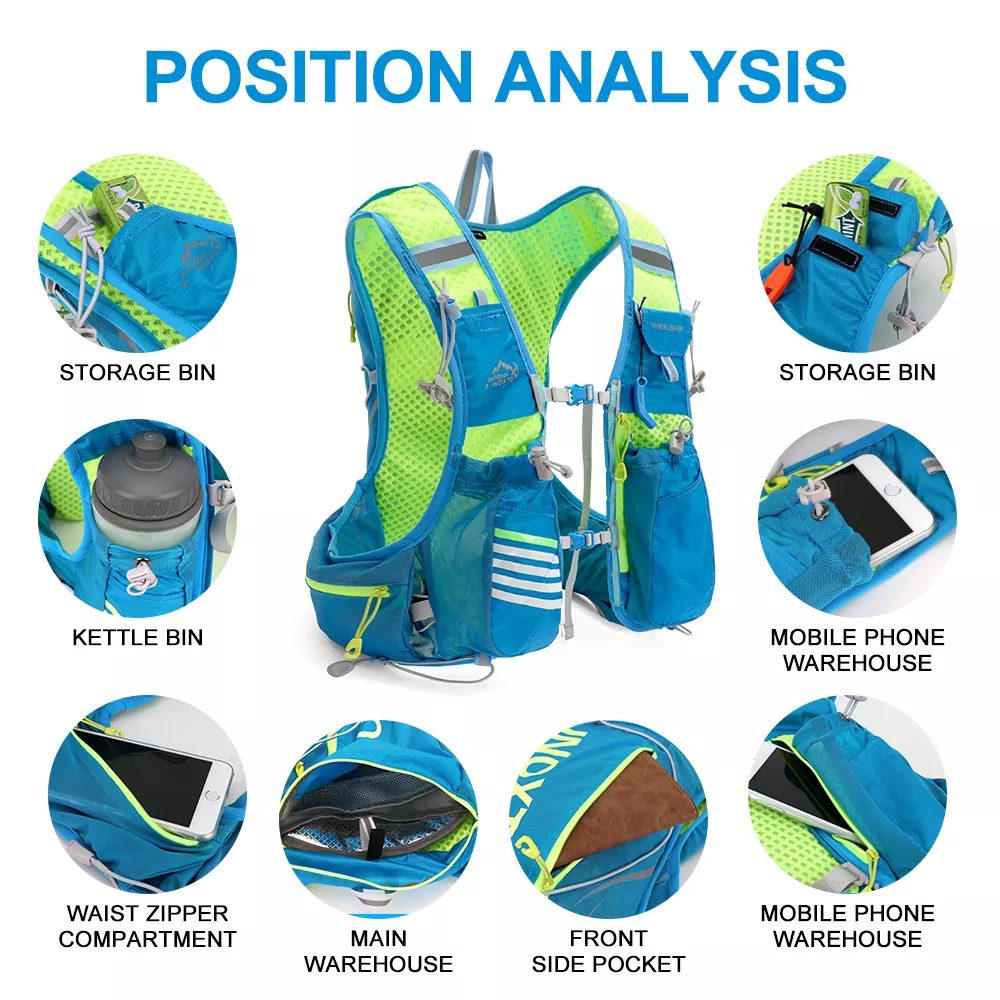8L Hydration Vest Backpack for Running, Cycling & Hiking with 1.5L Water Bag - Image 3