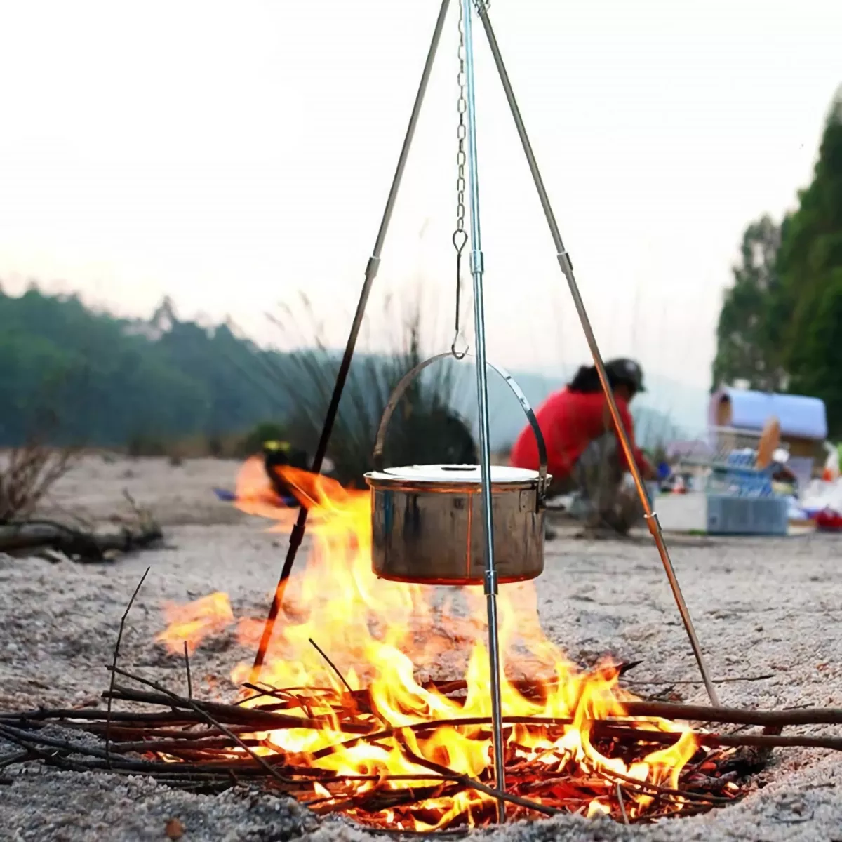 Portable Aluminum Camping Tripod for Dutch Oven and Campfire Cooking - Image 3