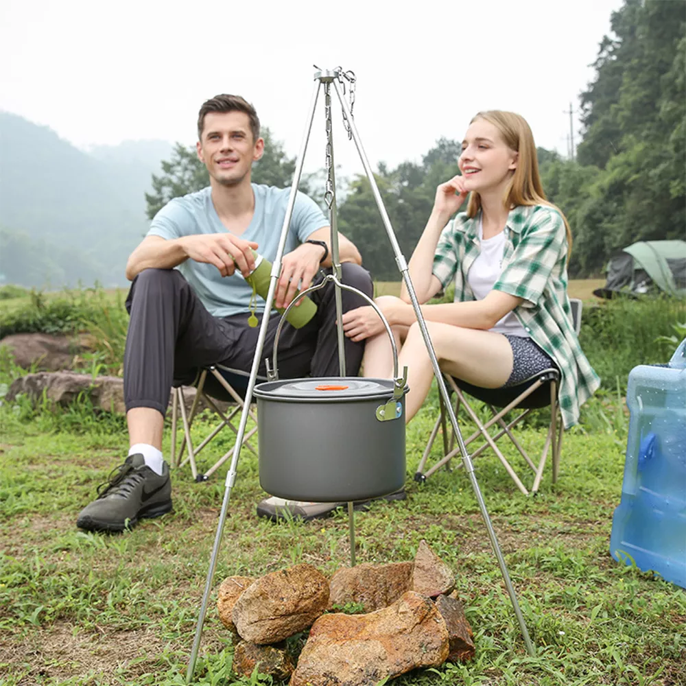 Portable Aluminum Camping Tripod for Dutch Oven and Campfire Cooking - Image 2