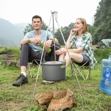 Portable Aluminum Camping Tripod for Dutch Oven and Campfire Cooking