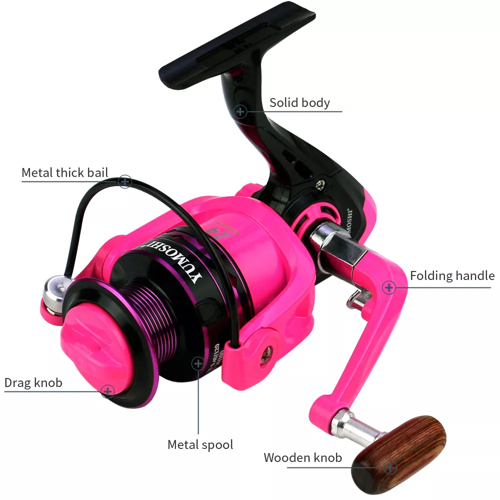 High-Speed Pink Spinning Fishing Reel 2000-7000, 5.2:1 Ratio with Line - Image 4