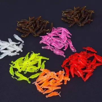 50pcs Soft Silicone Glow Shrimp Fishing Lures – 1.1 Inch, Lightweight, Luminous Bait