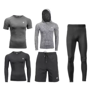 Men's 5-Piece Quick Dry Compression Sport Suit for Gym, Fitness & Running