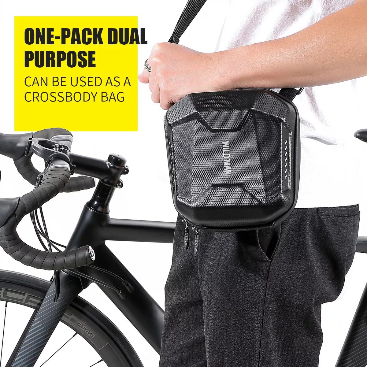 Folding Bicycle Handlebar Bag - Durable EVA Hard Shell with Quick Release - Image 4