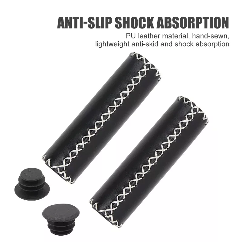 Ultralight Hand-Stitched PU Handlebar Grips for MTB and Road Bikes - Image 4
