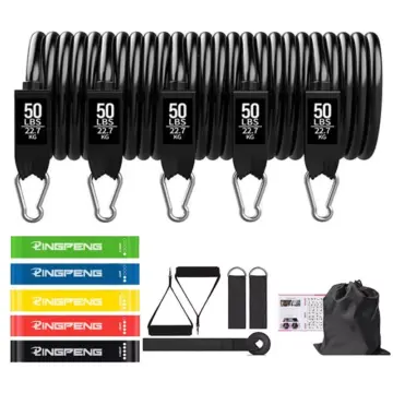 Resistance Bands Set with Handles for Strength Training and Home Workouts