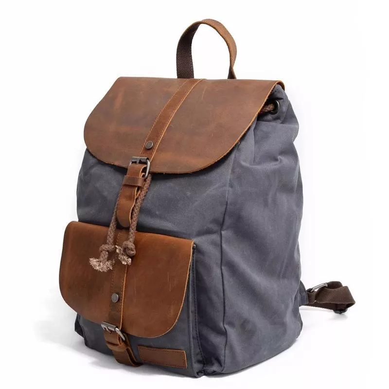 Stylish Waterproof Waxed Canvas Backpack - Image 3
