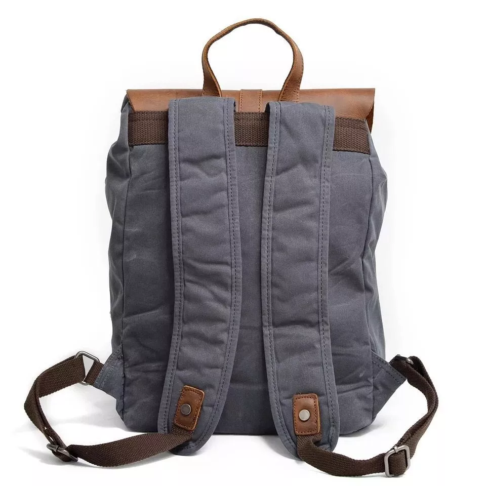 Stylish Waterproof Waxed Canvas Backpack - Image 4
