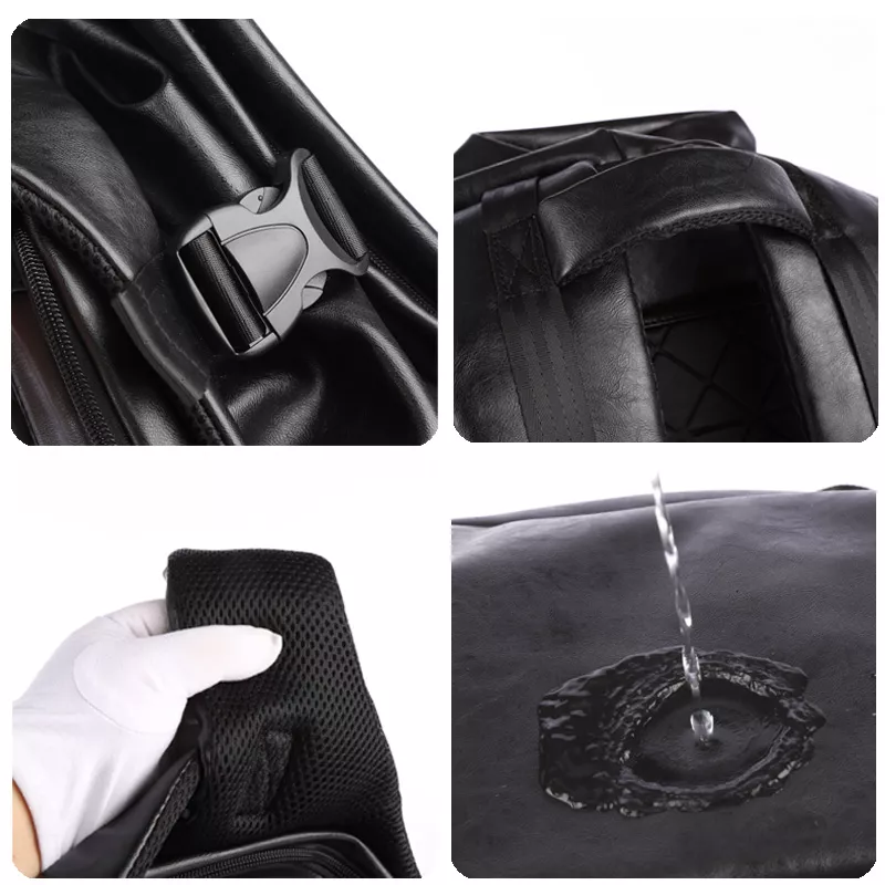 15.6-Inch Leather Laptop Backpack for Men - Image 4