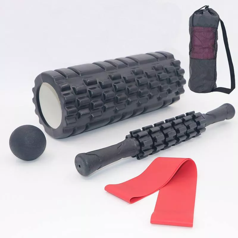 5-in-1 Yoga Massage Set with Foam Roller, Massage Stick, and Fascia Ball