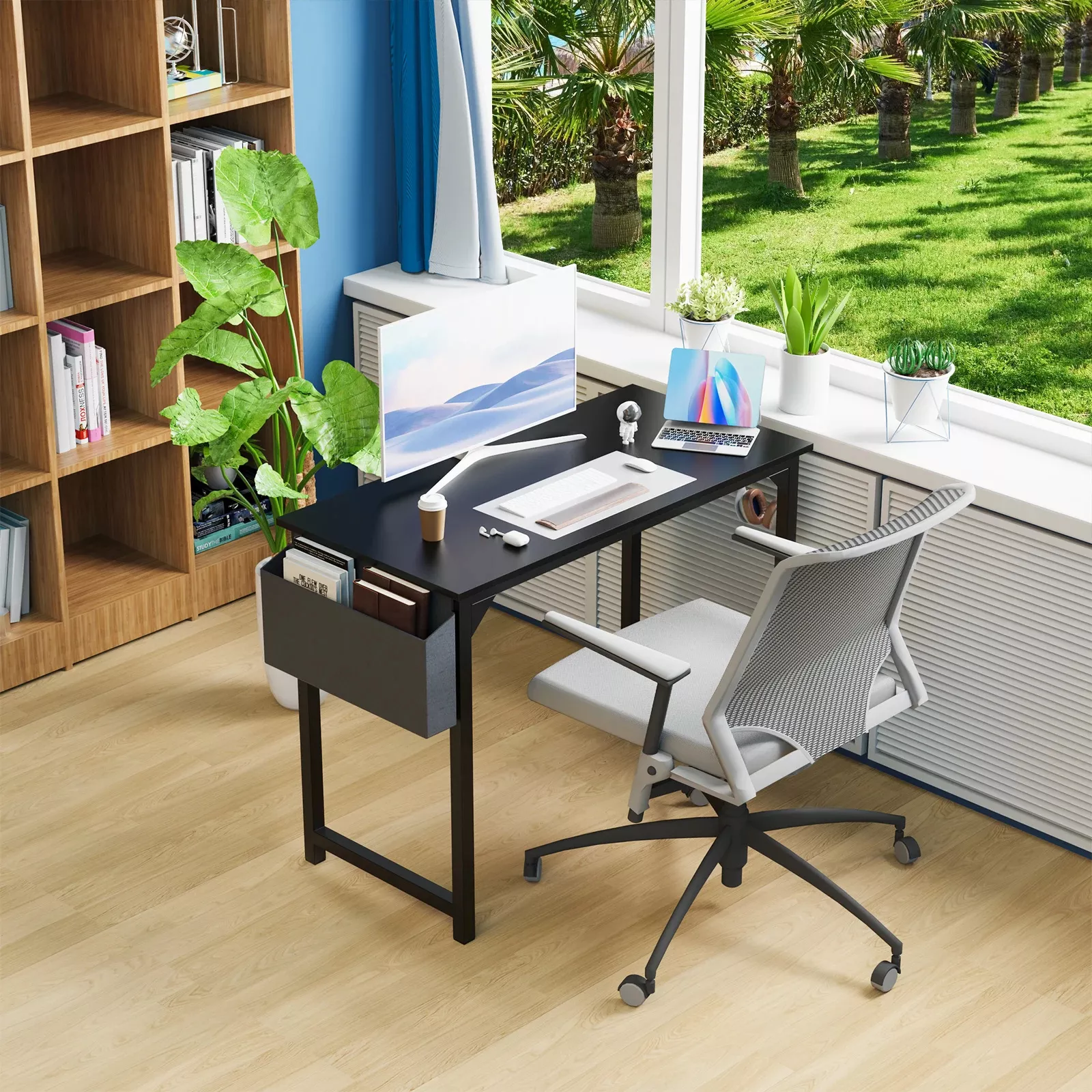 Modern Computer Desk with Storage Bag & Headphone Hook - Image 3
