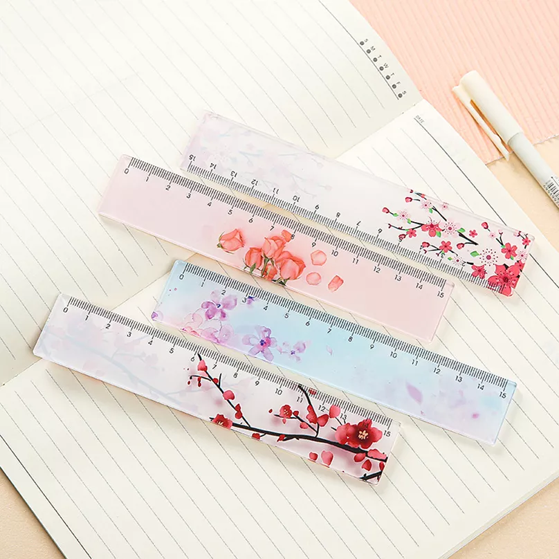 15cm Transparent Straight Ruler for School & Crafting